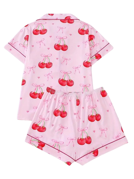 Aura Body™ Cherry Chic Bow Pajama Set