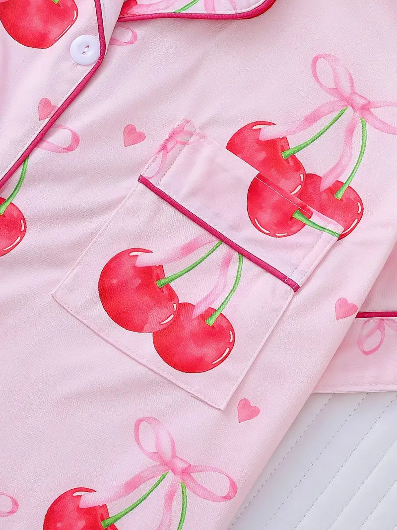 Aura Body™ Cherry Chic Bow Pajama Set