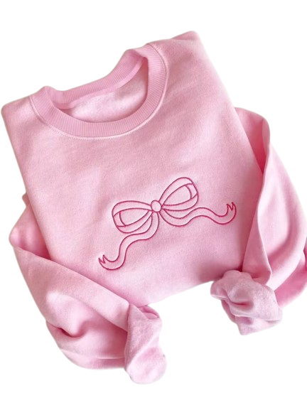 Aura Body™ Soft Pink Bow Aesthetic Sweatshirt