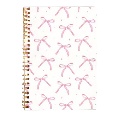 Aura Lifestyle™ Pink Bow Spiral Notebook