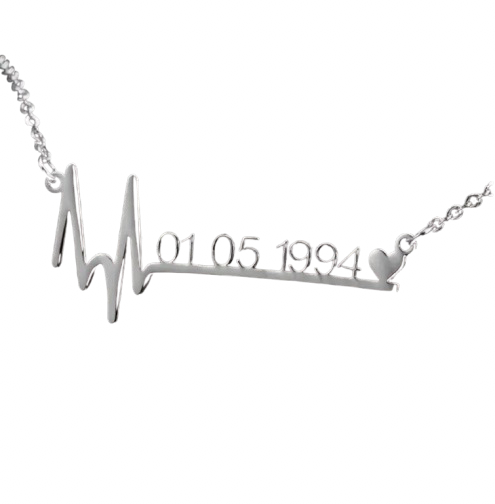 Aura Beadery™ Heartbeat Date Necklace