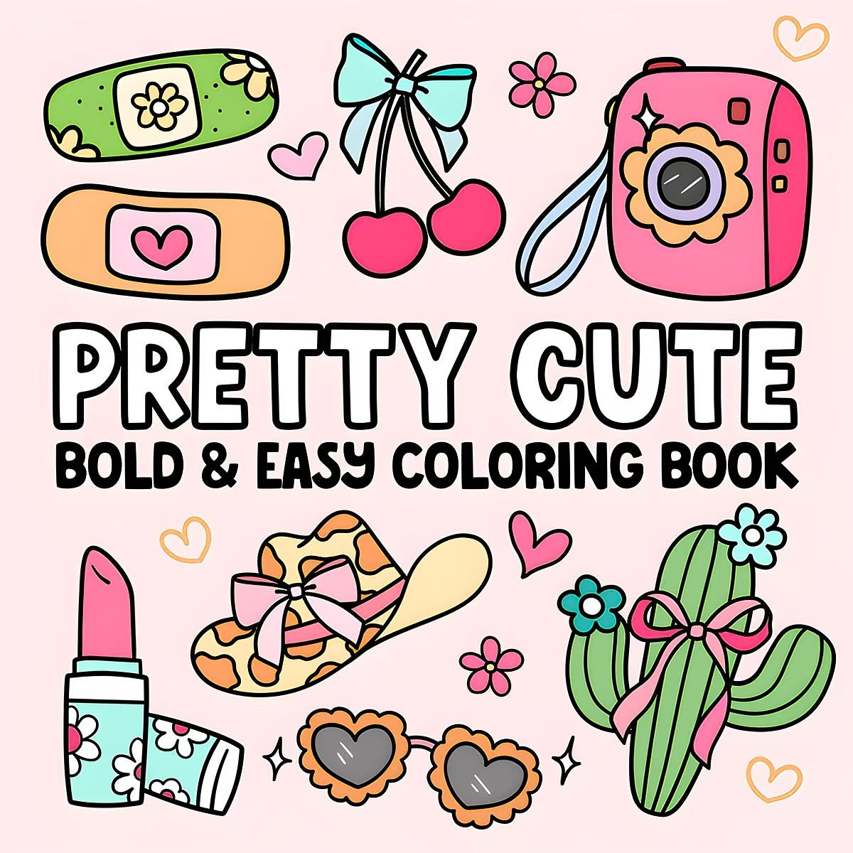 Aura Lifestyle™ Pretty Cute Bold & Easy Coloring Book