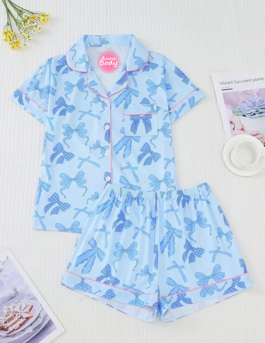 Aura Body™ Blue Bow Pajama Set