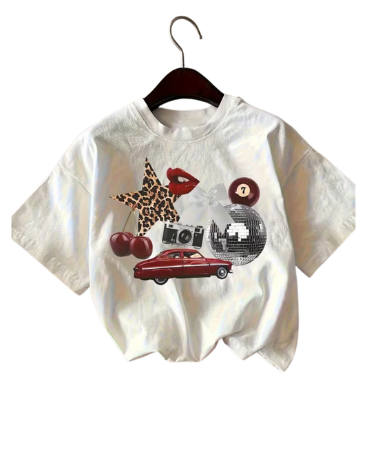 Aura Body™ Red Retro Star Graphic Tee