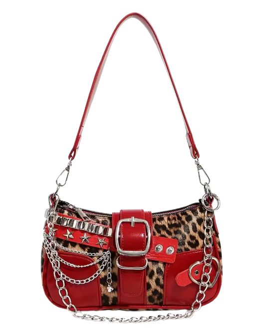 Aura Lifestyle™ Wild Cherry Leopard Shoulder Bag