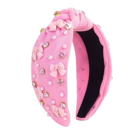 Aura Body™ Pink Rhinestone Bow Headband