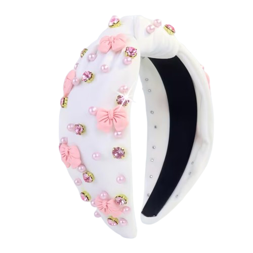 Aura Body™ Pink Rhinestone Bow Headband