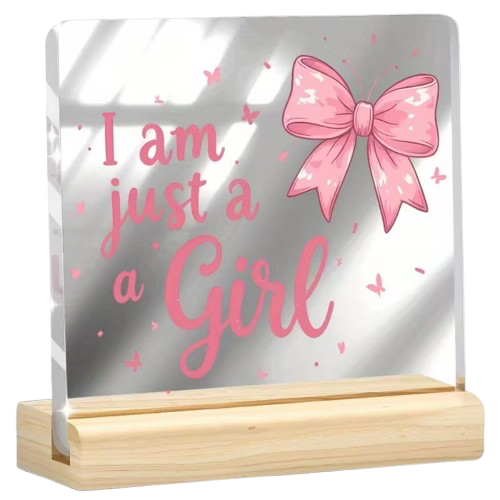 Aura Home™ Pink “I Am Just a Girl” Butterfly Bow