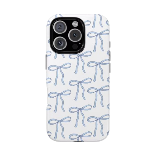 Aura Lifestyle™ Blue Bow Bliss Phone Case