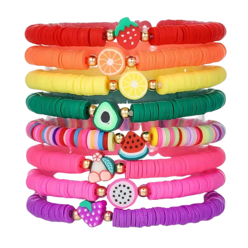Aura Beadery™ Cutie Fruity Bracelet Set (8pc)