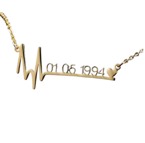 Aura Beadery™ Heartbeat Date Necklace
